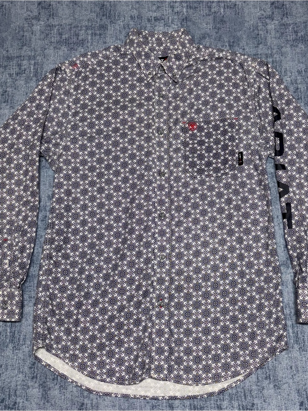 Men's Ariat FR Patterned Long-Sleeve Button-Up Shirt